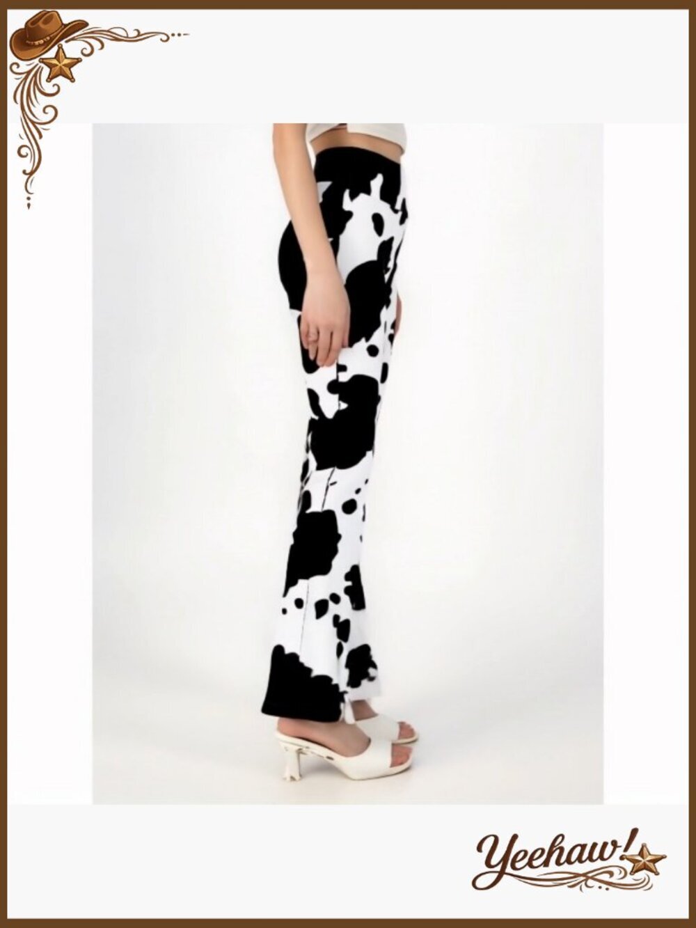 Women's High-Waist Flare Leggings Yoga Pants Polyester Spandex Tummy Control - Picture 7 of 7